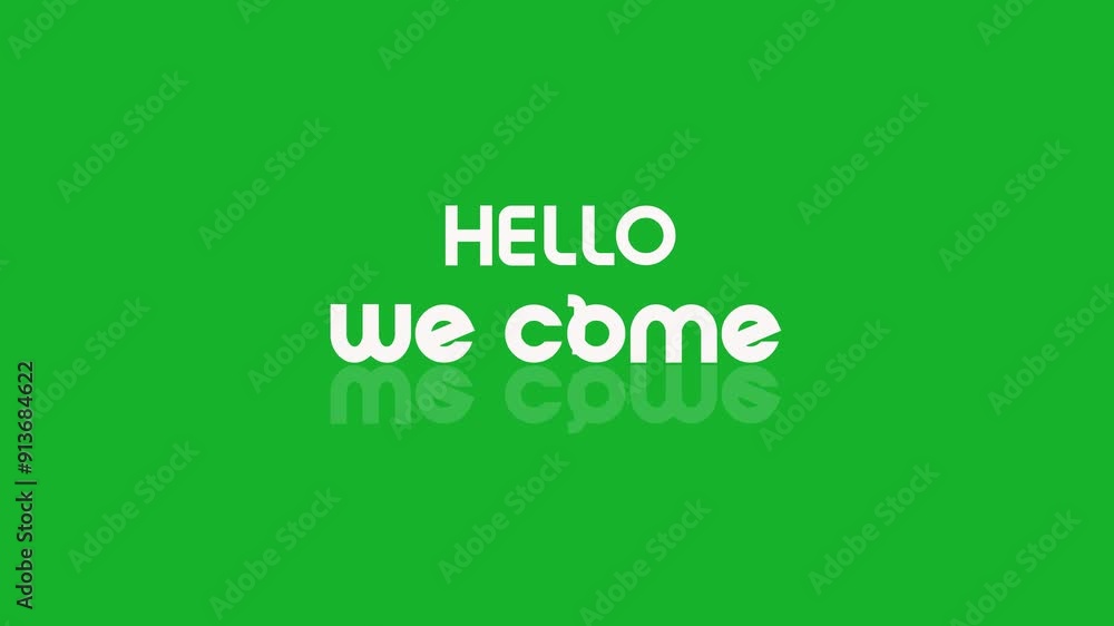 Bouncing Hello Welcome Text animation on green screen, 4K Footage video. Bouncing Hello Welcome Text animation on green screen, 4K Footage video.