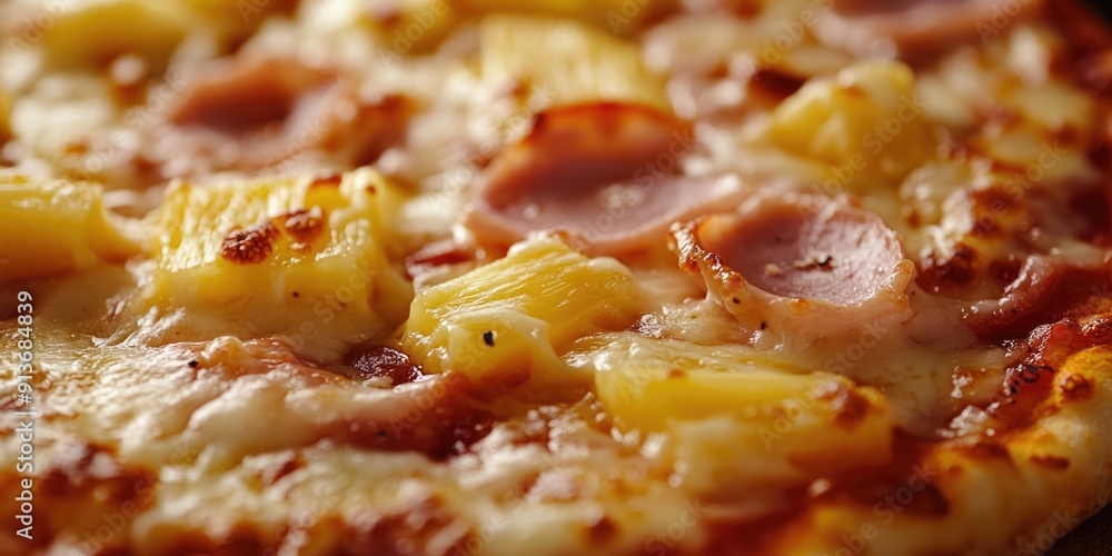Pizza with pineapples and ham Pizza with pineapples and ham