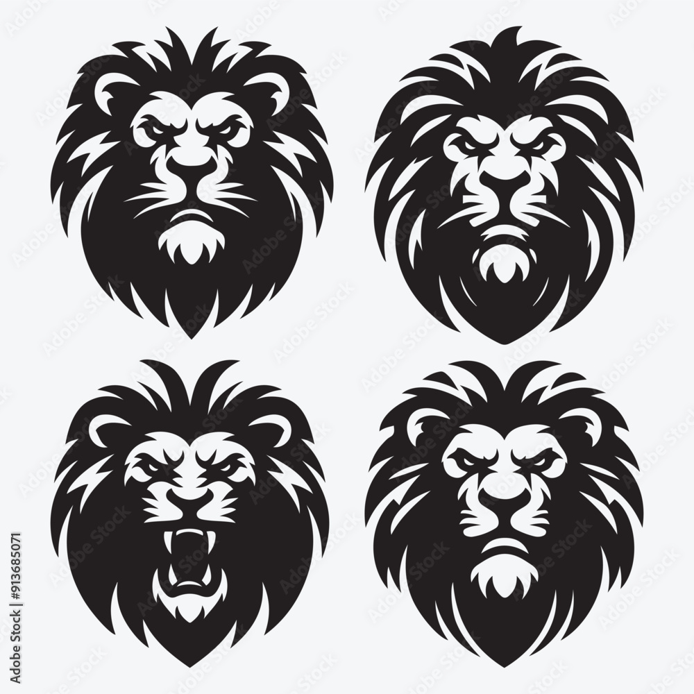 Lion Vector Illustration Silhouette Collection Lion Vector Illustration Silhouette Collection