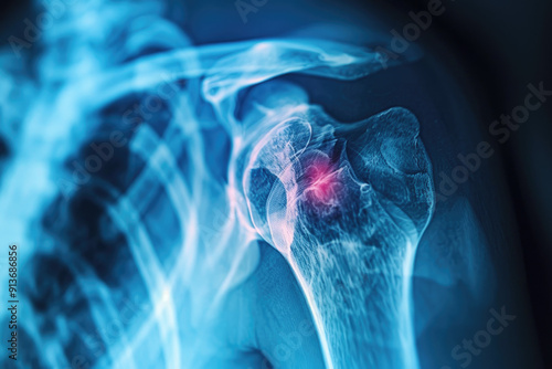 x ray of pain joint shoulder arm bone 