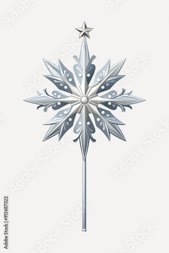 Elegant silver Christmas tree topper