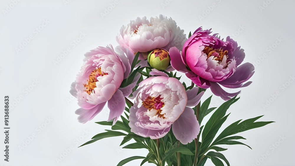 Peony bouquet with white background, peony photo, high definition peony, flower, pink flower, pink peony Peony bouquet with white background, peony photo, high definition peony, flower, pink flower, pink peony