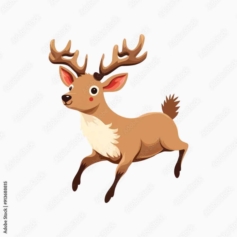 Cartoon reindeer with large antlers Cartoon reindeer with large antlers