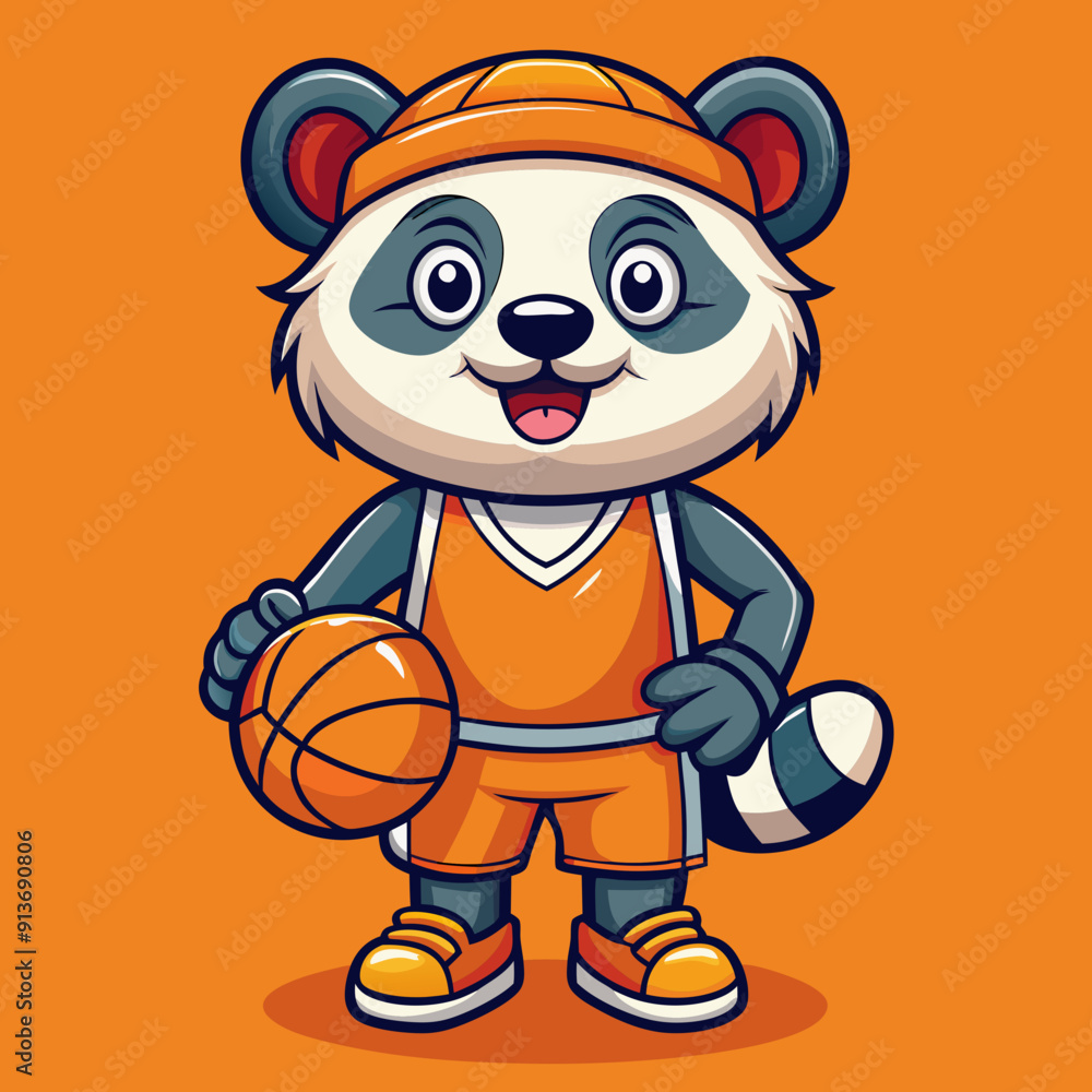 panda basketball cartoon maskot panda basketball cartoon maskot