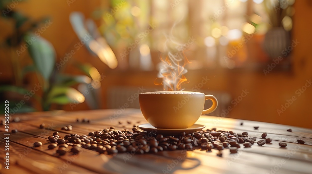 A Cup of Coffee with a Warm Glow A Cup of Coffee with a Warm Glow