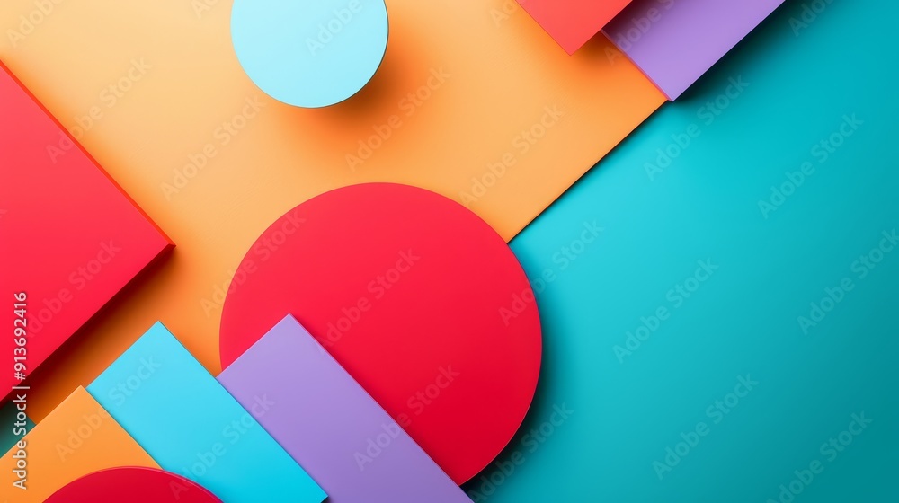 A colorful abstract image with overlapping shapes. The image features a red circle, a blue circle, a red square, a purple rectangle, a blue rectangle, and an orange background. A colorful abstract image with overlapping shapes. The image features a red circle, a blue circle, a red square, a purple rectangle, a blue rectangle, and an orange background.