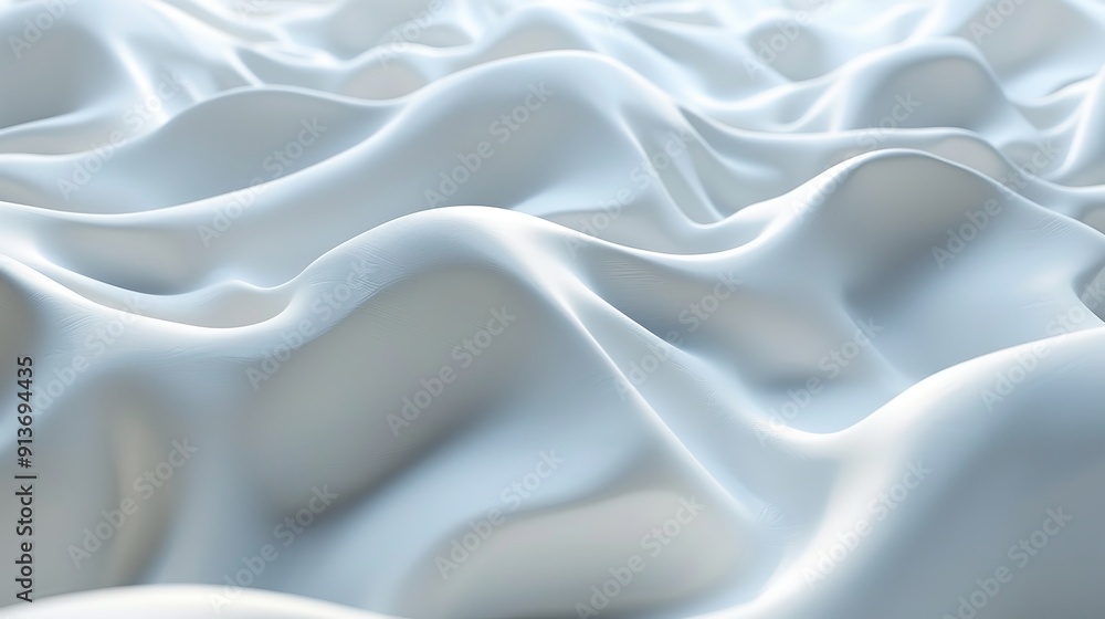 A white fabric with a wave pattern A white fabric with a wave pattern