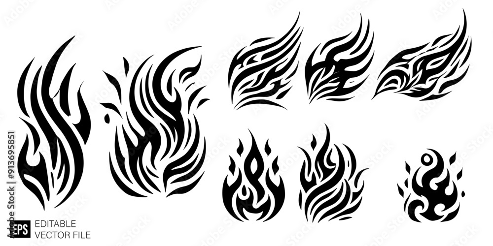 Tribal flame tattoo graphic design Tribal flame tattoo graphic design