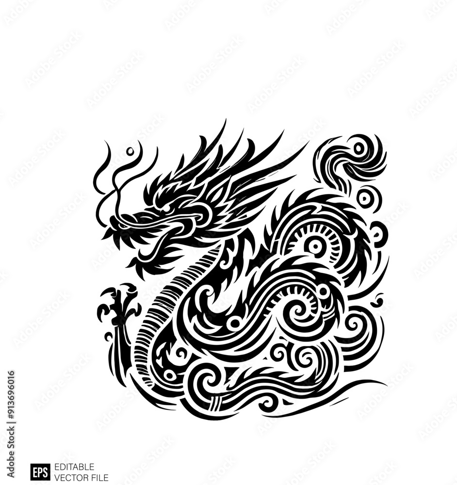 Dragon head tribal tattoo graphic design templates Dragon head tribal tattoo graphic design templates