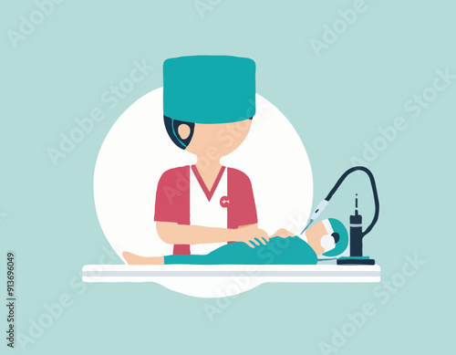 Surgical procedure semi flat RGB color vector illustratio
