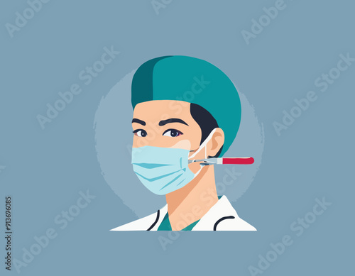 Surgical procedure semi flat RGB color vector illustratio
