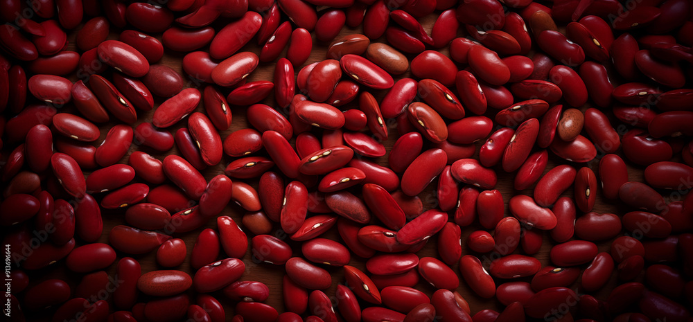 A pile of fresh red kidney beans form the background, shown from above A pile of fresh red kidney beans form the background, shown from above