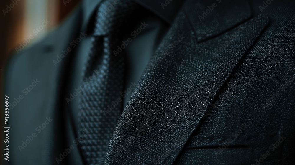 black classic suit close up black classic suit close up