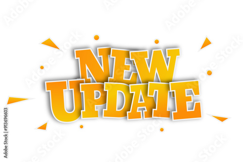 new update cool inscription text 3d yellow gradient advertising