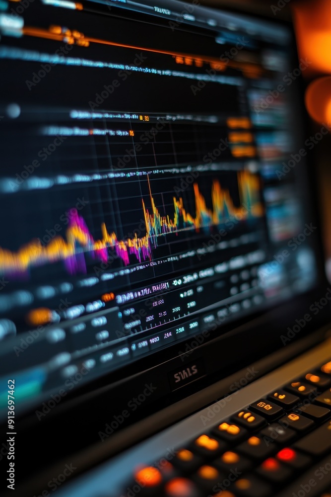 Financial data on a monitor Financial data on a monitor
