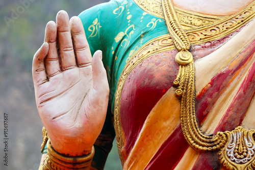 Fotografi Blessing gesture of the Hindu goddess Ganga.