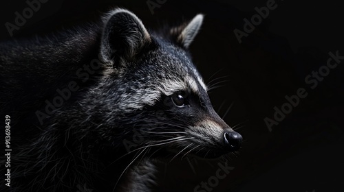 Close-up Portrait of a Raccoon photo