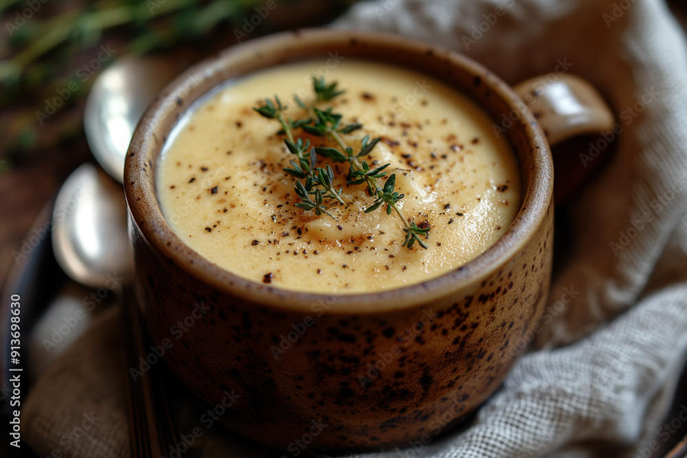 Bechamel sauce - white sauce made from milk, butter, and flour - popular french sauce, french hi end kitchen Bechamel sauce - white sauce made from milk, butter, and flour - popular french sauce, french hi end kitchen