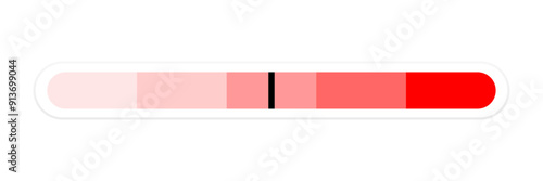 Love rating slider indicator bar with pointer in red color shades style. Love scale meter. Scale of partnership satisfaction. Love measuring indicator. Love satisfaction level slider.