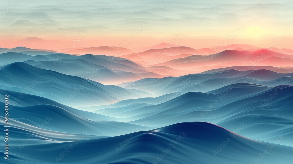 Serene Ocean Waves Gently Rolling Under a Soft Sunrise at Dawn Serene Ocean Waves Gently Rolling Under a Soft Sunrise at Dawn