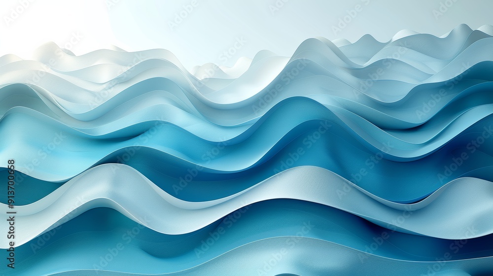 Fototapeta premium Fluid Waves Flowing Gently Under Bright Sunlight in Serene Ocean Landscape