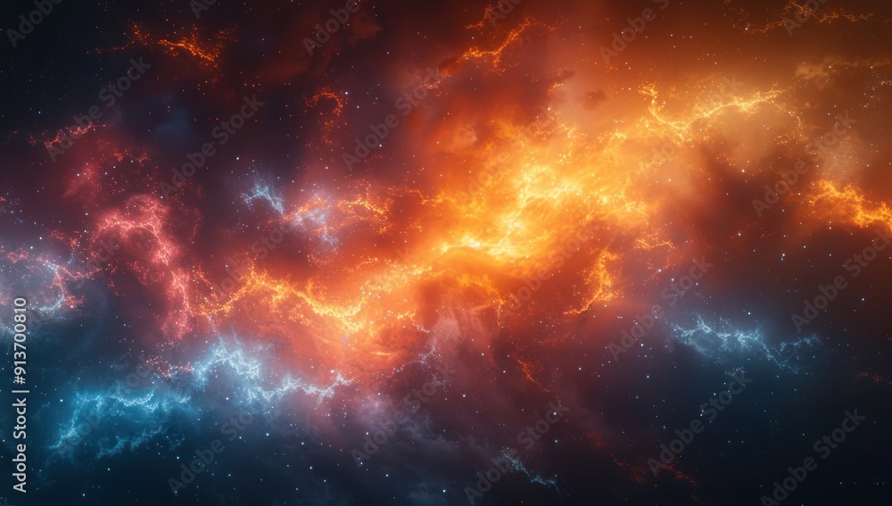 Fototapeta premium Cosmic Nebula with Glowing Nebulae