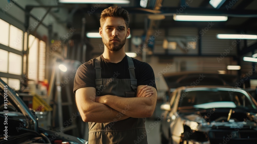 The mechanic in a workshop The mechanic in a workshop