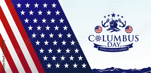 Columbus Day Celebration 2024 Logo Vector Illustration. Best for Poster, Background, Banner, Greeting Card, Flyer, Card, Cover, Template. USA, Italy, Spain Columbus Day Parade 9th & 14th October 2024