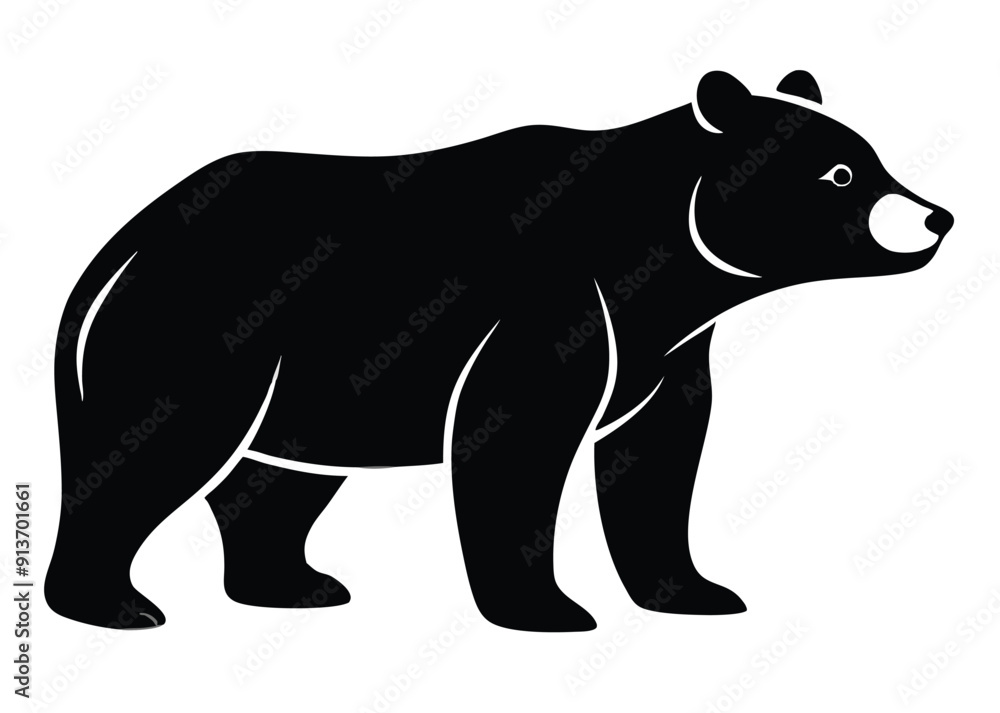bear Silhouette on White Background bear Silhouette on White Background