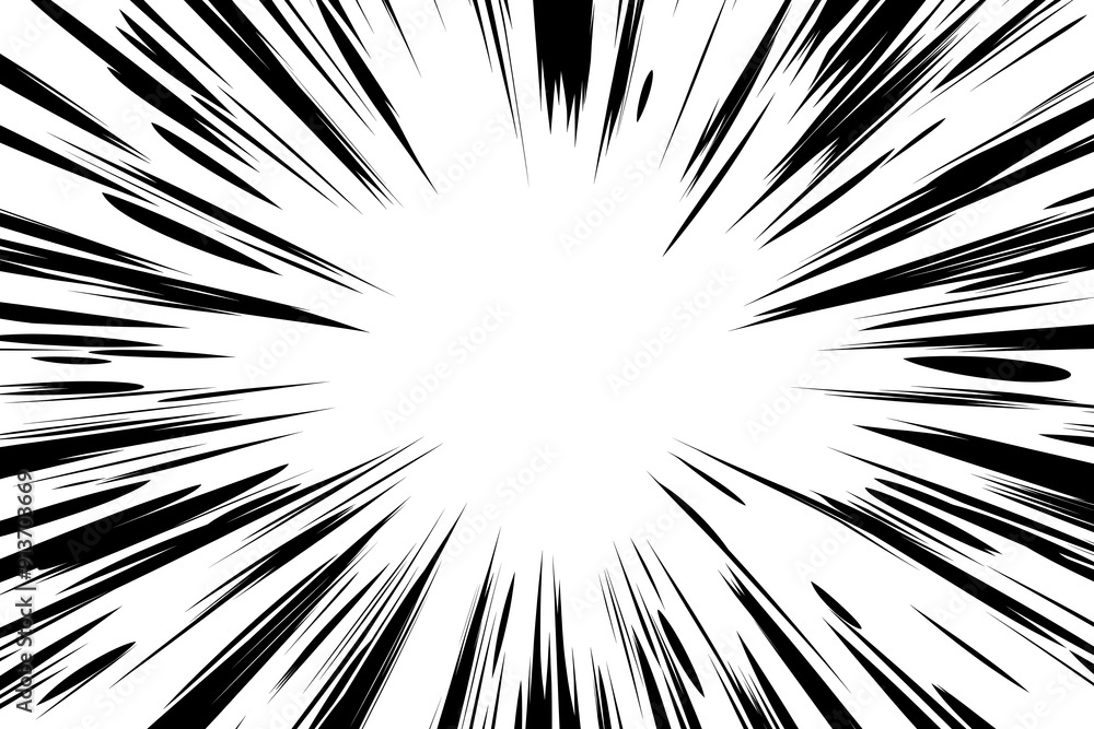 Manga speed lines explosion effect. Dynamic black and white manga speed lines radiating outward, creating an explosive effect. Ideal for comic book backgrounds and dramatic scenes Manga speed lines explosion effect. Dynamic black and white manga speed lines radiating outward, creating an explosive effect. Ideal for comic book backgrounds and dramatic scenes