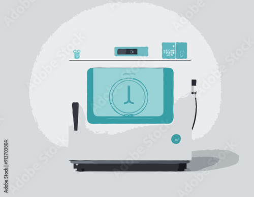 Autoclave icon. Professional sterilization equipment, industrial disinfection. Sterile surface. Glyph icon. Medical device sterilization.

