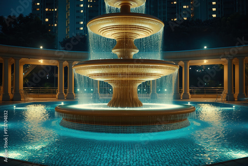 Swimming pool fountain: bea...