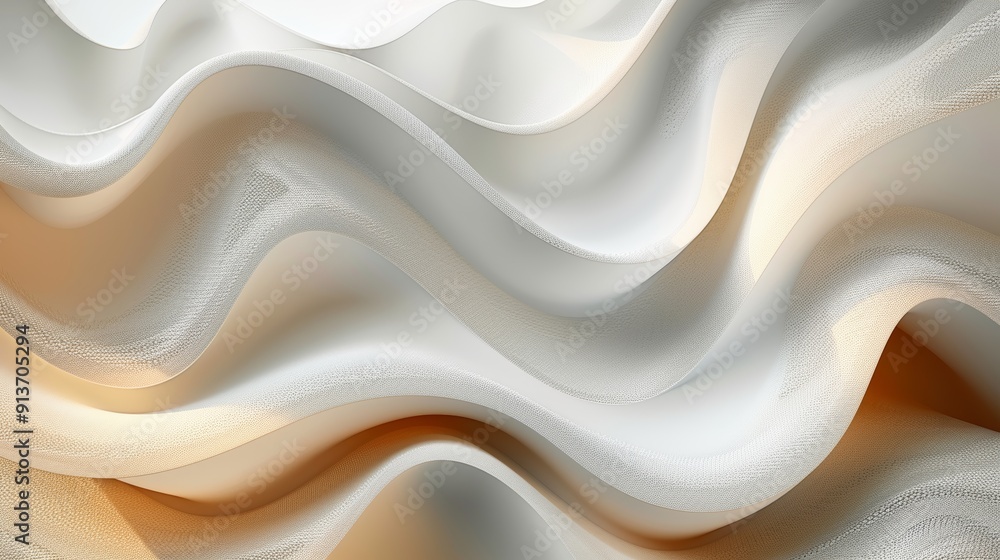Elegant Abstract Waves of Soft White and Tan Flowing Across the Canvas Elegant Abstract Waves of Soft White and Tan Flowing Across the Canvas