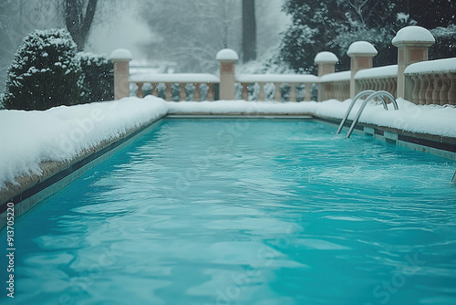 Swimming pool in snow