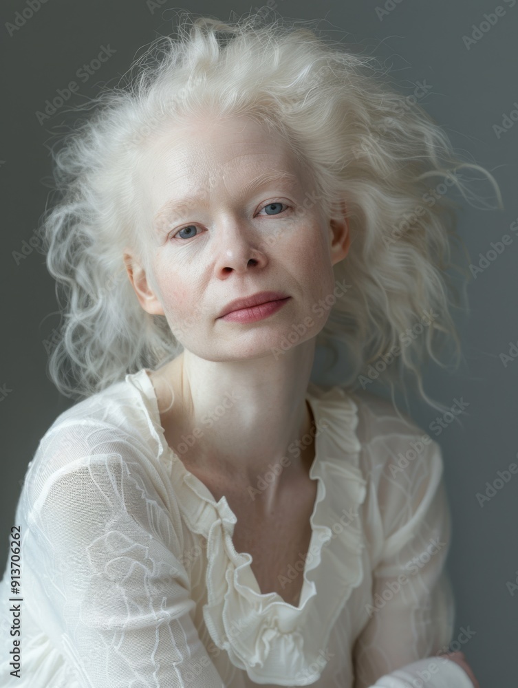 Albino woman in fashion photography style. Albino woman in fashion photography style.
