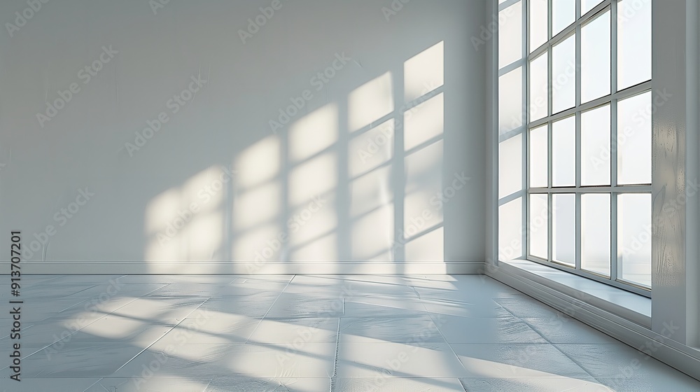Background material in a white room with a window Background material in a white room with a window
