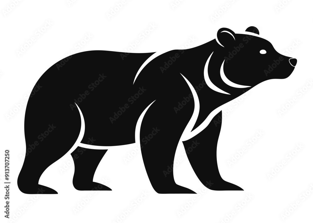 bear Silhouette on White Background bear Silhouette on White Background