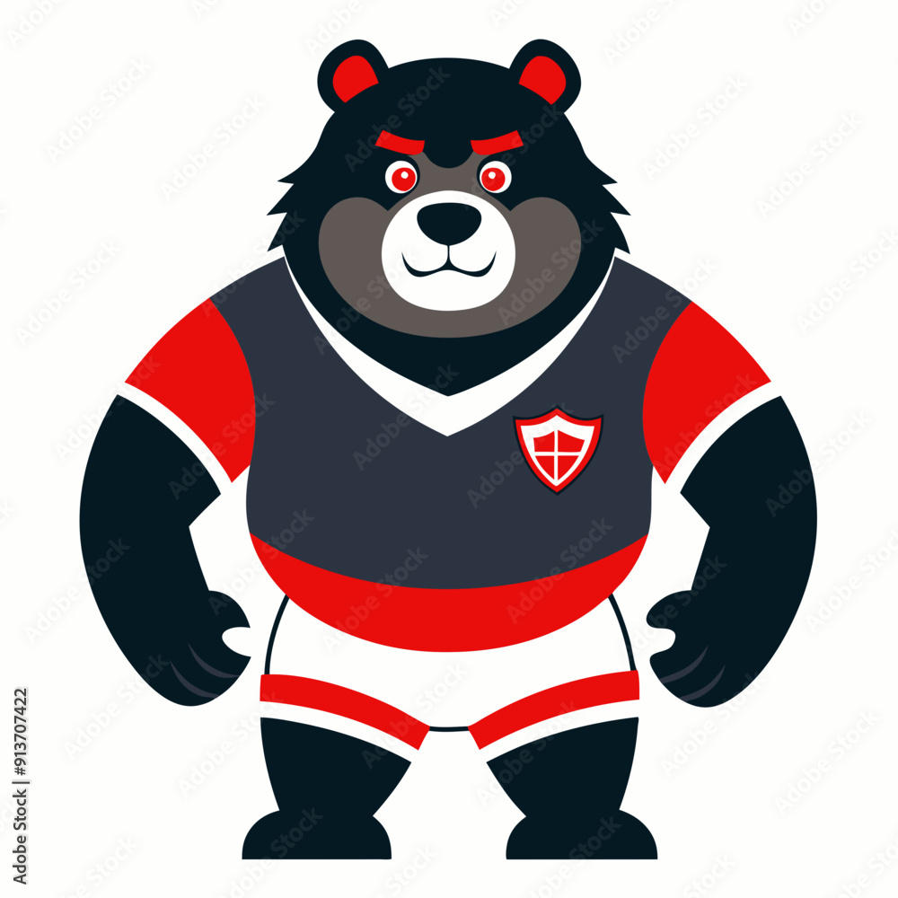 bear animal rugby cartoon vector illustration maskot bear animal rugby cartoon vector illustration maskot