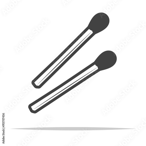 Match stick icon transparent vector isolated