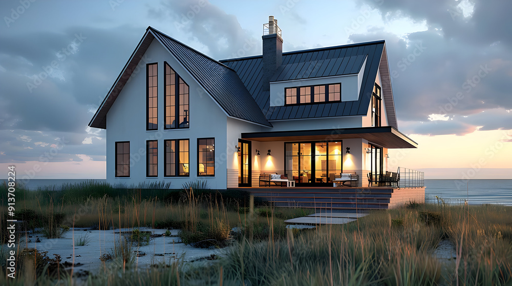 Modern Beach House 3D Render Modern Beach House 3D Render