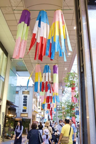 August 6, 2024. Sendai, Miyagi Prefecture, Japan.Sendai Tanabata at the arcade. photo