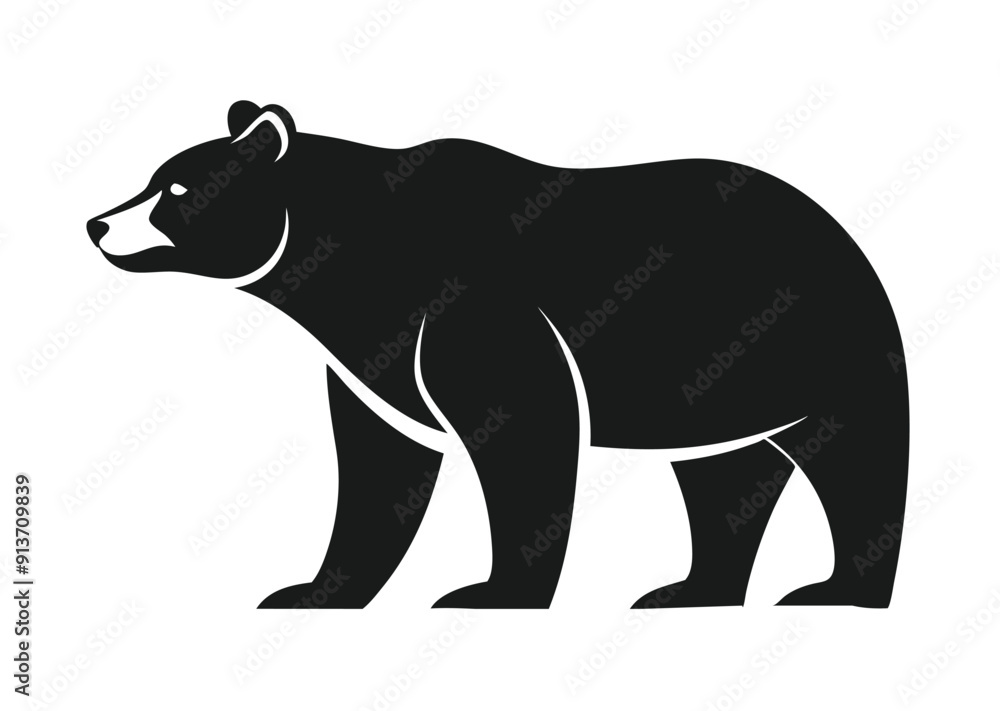 bear Silhouette on White Background bear Silhouette on White Background
