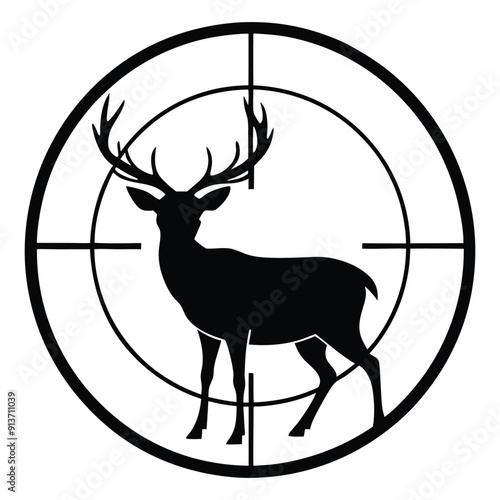 Deer in Crosshairs Silhouette