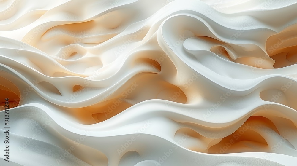 Abstract Soft Curves and Waves in A Creamy White and Peach Composition Abstract Soft Curves and Waves in A Creamy White and Peach Composition