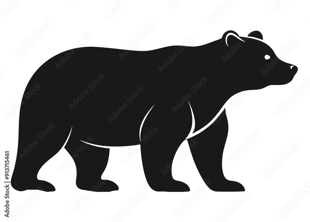 bear Silhouette on White Background bear Silhouette on White Background