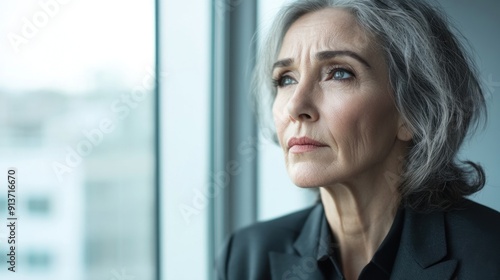 Thoughtful Senior Woman by the Window