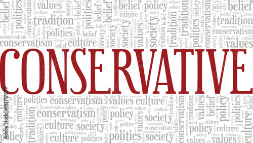 Принти на полотні Conservative word cloud conceptual design isolated on white background