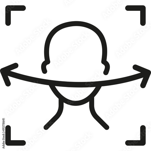 Face ID System, Biometric Identification Icon