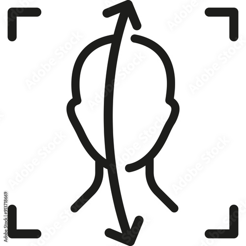 Face ID System, Biometric Identification Icon