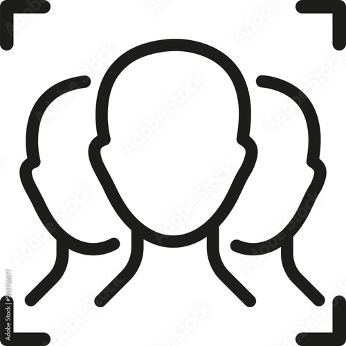 Face ID System, Biometric Identification Icon